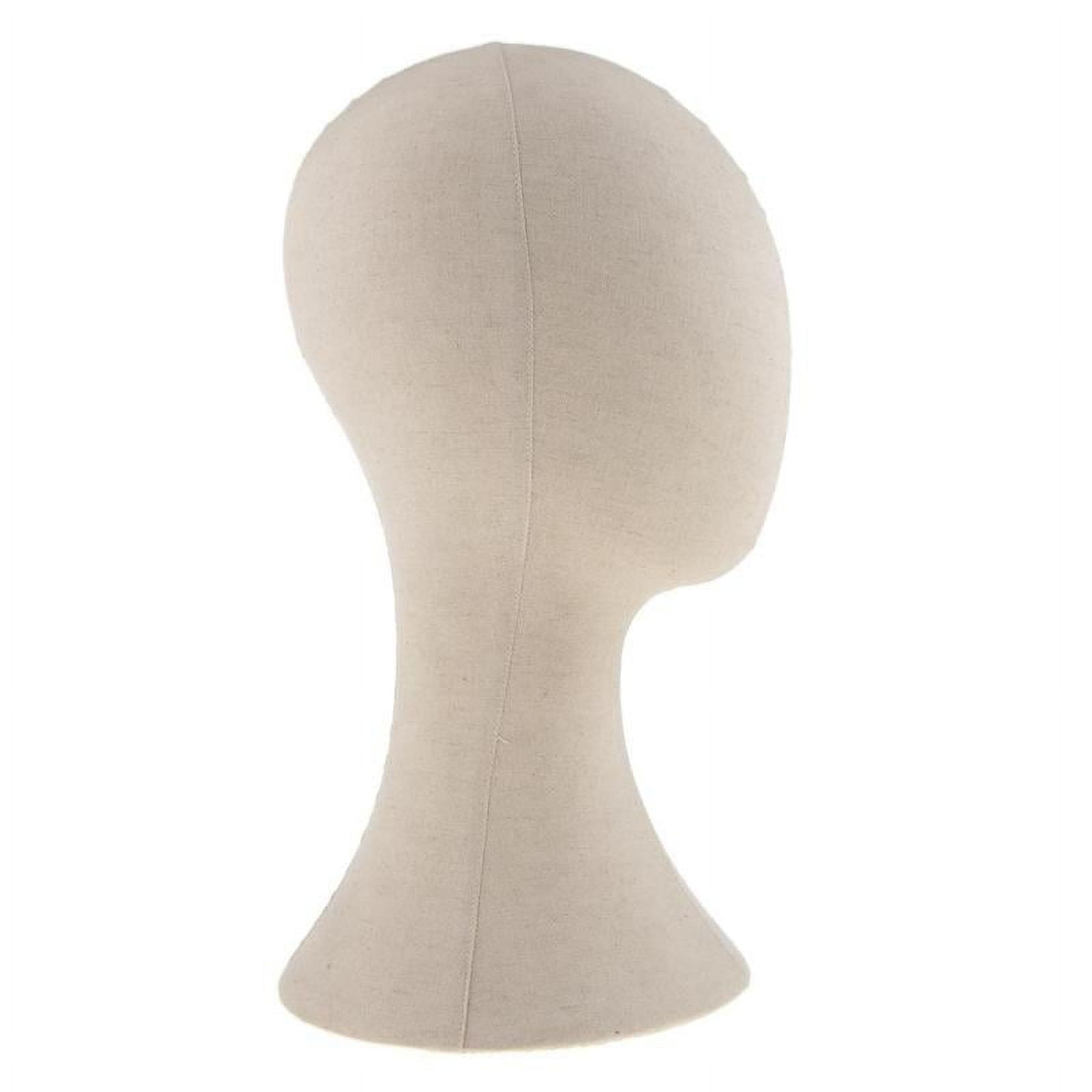 22'' Canvas Block Mannequin Head Hat Making Glasses Holder Display Beige