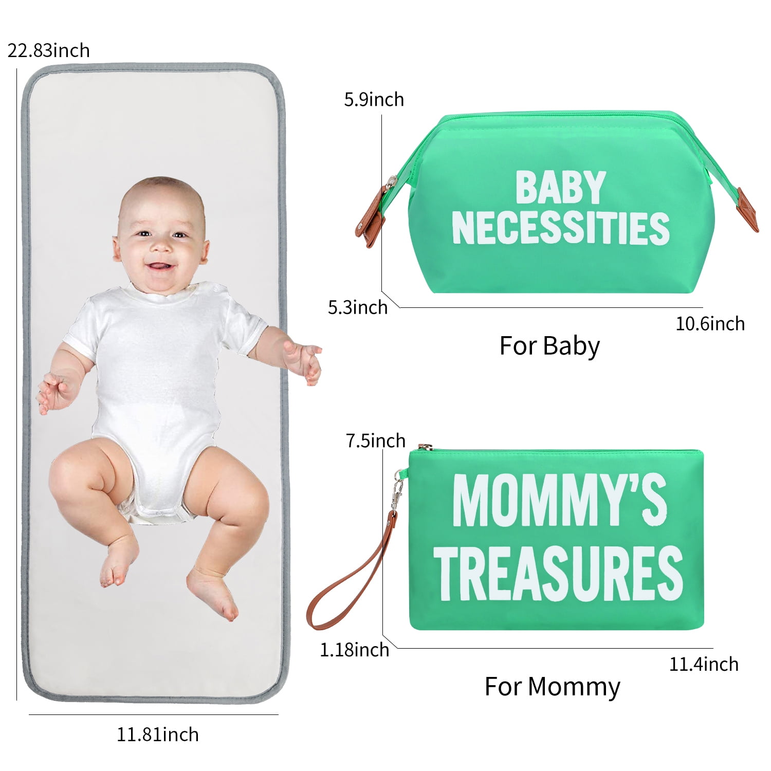 Diaper Bag Tote with Mommy's Treasure and Baby Necessities, Large Capacity Mommy Bag for Hospital and Weekender Travel, Newborn Baby Essential