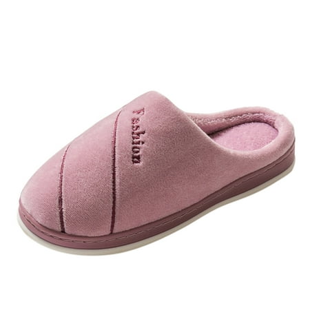 

Slippers for Women Couples Women Slip-On Furry Plush Flat Home Winter Open Toe Keep Warm Slippers Shoes House Slippers Flock 38-39