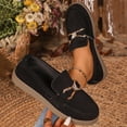thumbnail image 2 of ShiShine Womens Round Toe Loafers Rhinestone Buckle Slip On Casual Comfortable Work Shoes, 2 of 7