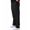 thumbnail image 2 of Men's Drawstring Waist Seamed Straight Leg Casual Pants Black S, 2 of 10