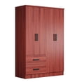 thumbnail image 2 of Better Home Products Luna Modern Wood 4 Doors 2 Drawers Armoire in Mahogany, 2 of 6