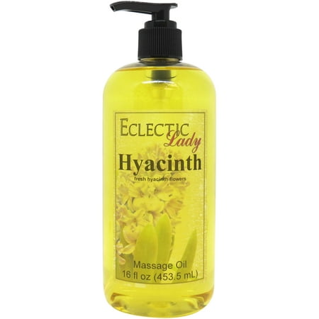 Hyacinth Massage Oil by Eclectic Lady, 16 oz, Sweet Almond Oil and Jojoba Oil