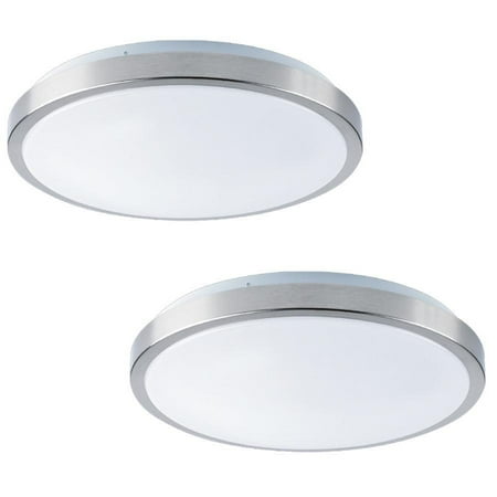 

Xtricity - Set of 2 Round Ceiling Lights with Integrated LEDs 11 Diameters 15W From the Verona Collection Silver