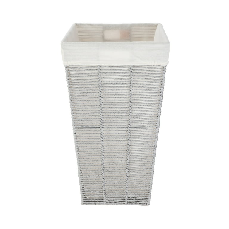 Gray Woven Paper Rope Laundry Hamper With Removable Liner photo 6