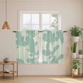 thumbnail image 2 of Green Floral Silhouette Kitchen Curtains 45 Inch Length, Spring Farmhouse Vintage Flowers Tiers Curtains for Bathroom Bedroom Cafe, Light Filtering Small Window Treatment Drapes 2 Panels 42"Wx45"L, 2 of 8