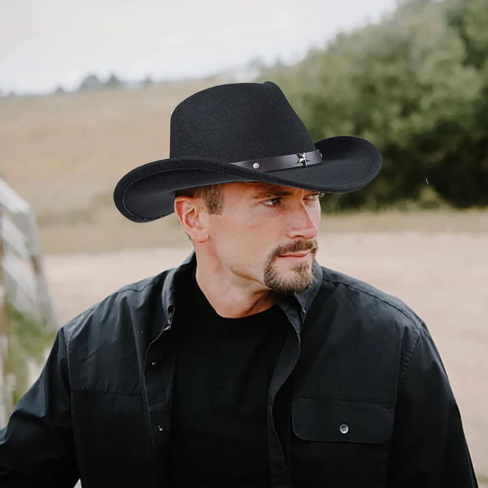 Western Cowboy Hat for Men Women Classic Roll Up Fedora Hat  display picture 1