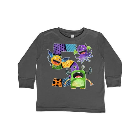 

Inktastic Fun Monsters Fifth Birthday Gift Toddler Boy or Toddler Girl Long Sleeve T-Shirt