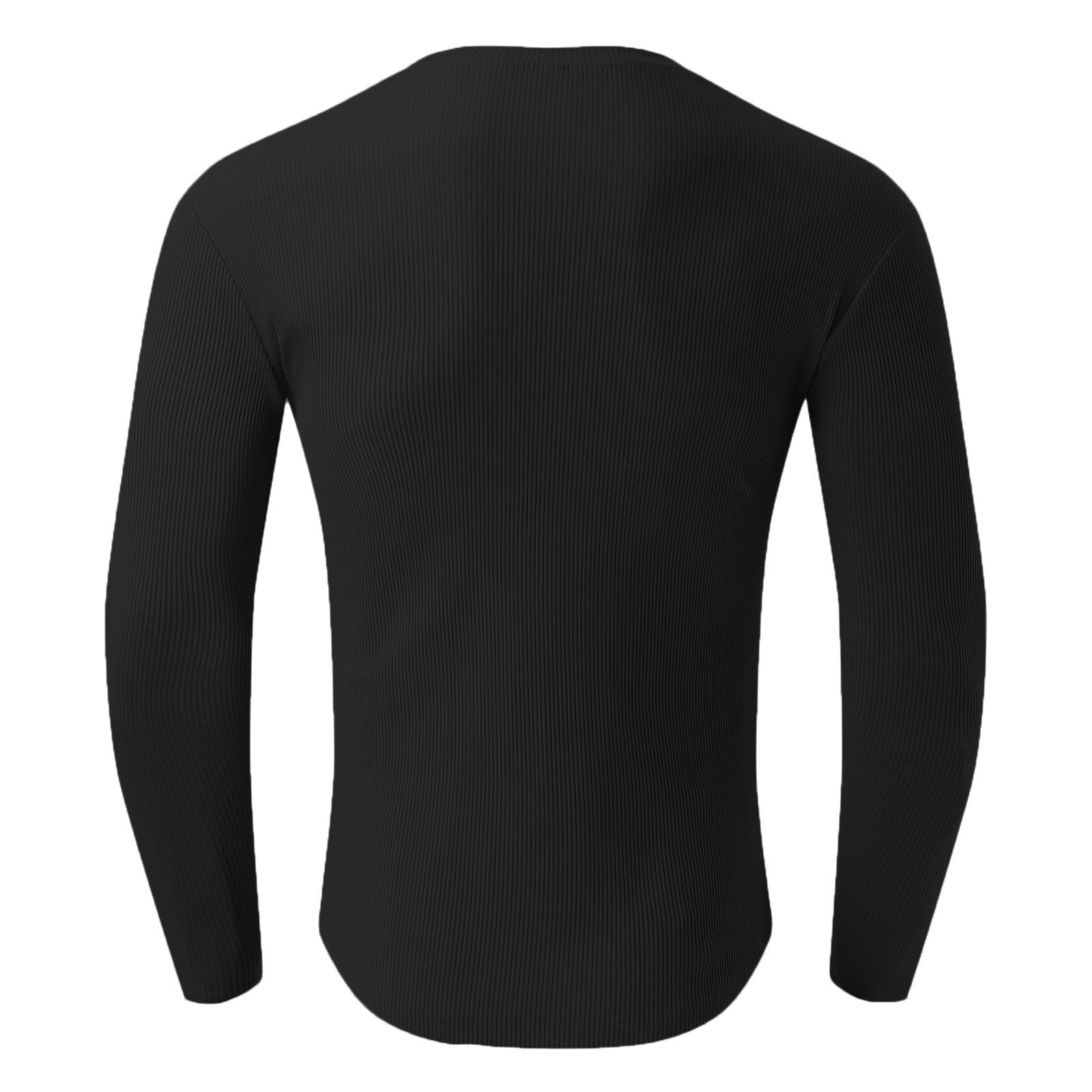 Men's V Neck Long Sleeve T Shirts Slim Fit Casual Solid Color