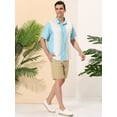 thumbnail image 4 of Camisas hawaianas manga corta botones botones a rayas playeras Blanco Cielo Azul T M, 4 of 6