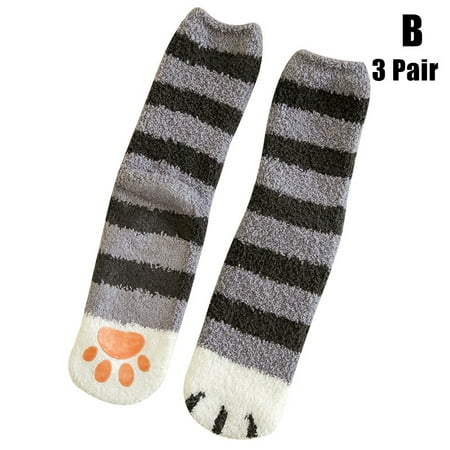 

Winter Warm Cat Paw Socks Non-slip Women Girls Sleeping Home Floor Thick Socks B
