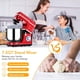 thumbnail image 3 of 7.5qt stand food mixer - 10-speed tilt-head 3-in-1 kitchen electric mixer con stainless-steel bowl, egg whisk, dough hook, beater, splash guard - compact dough mixer para home cooks (red), 3 of 7