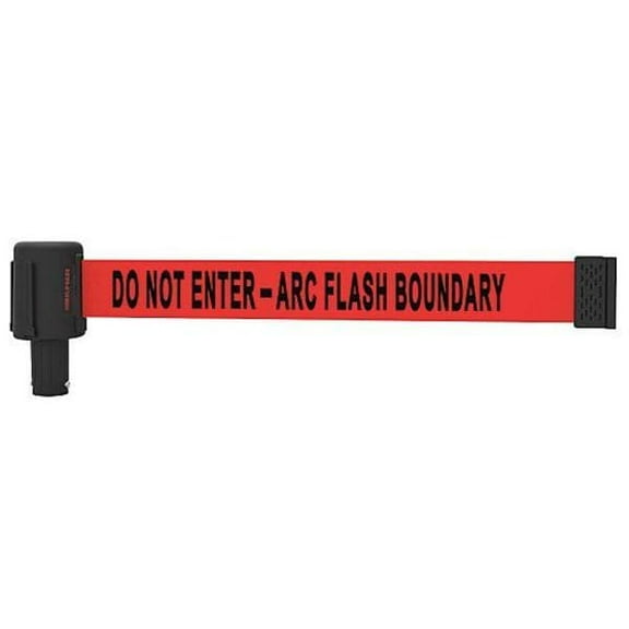 Retractable Belt Head, Red, 15 ft Length, Do Not Enter - Arc Flash Boundary