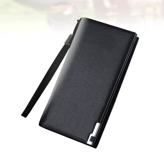 BESTYASH Men's Black PU Zipper Wallet with Multiple Storage Compartments, and Stylish for Daily Use and Parties