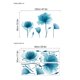 thumbnail image 3 of Adhesivos de pared de tul con estampado floral azul, elegantes calcomanías de PVC, 3 of 3