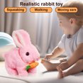 thumbnail image 2 of Simulación Juguete Conejito Zanahoria Peluche Pet Conejo Eléctrico Con Sonidos Y Movimientos Jumping Twitching Shaking Ears Regalo para Pequeños Cumpleaños, 2 of 9