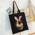 thumbnail image 6 of GOSMITH Initial Tote Bags for Women Canvas Cute Dog, Large Capacity Shoulder Bag 14.1x15.7in, 6 of 6