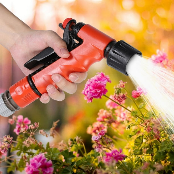 Garden Hose Nozzle Dual Modes Garden Hose Spray High Water Pressure Spray Nozzle Sprinkler Head Red Black