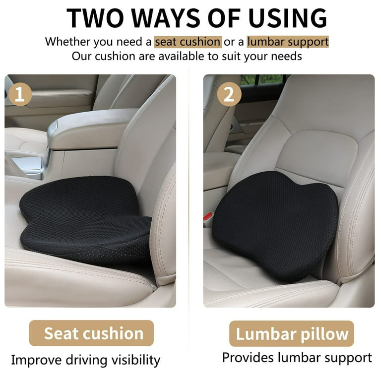 Car Seat Cushion, Memory Foam Auto Wedge Seat Pad, Comfort Low Back and  Tailbone Sciatica Pain Relief Driving Pillow, Breathable Non Slip  Orthopedic