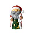thumbnail image 3 of Resin Santa Figurine Holiday Desktop Ornament With Candy Cane Green Coat And Moon Design For Festive Home Display Decoration, 3 of 5