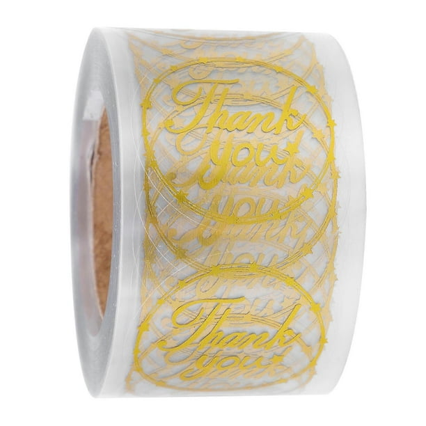 Clear Thank You Sticker Transparent Sealing Sticker for Party Gift Box Envelope Pvc Material Waterproof Self-Adhesive 1roll