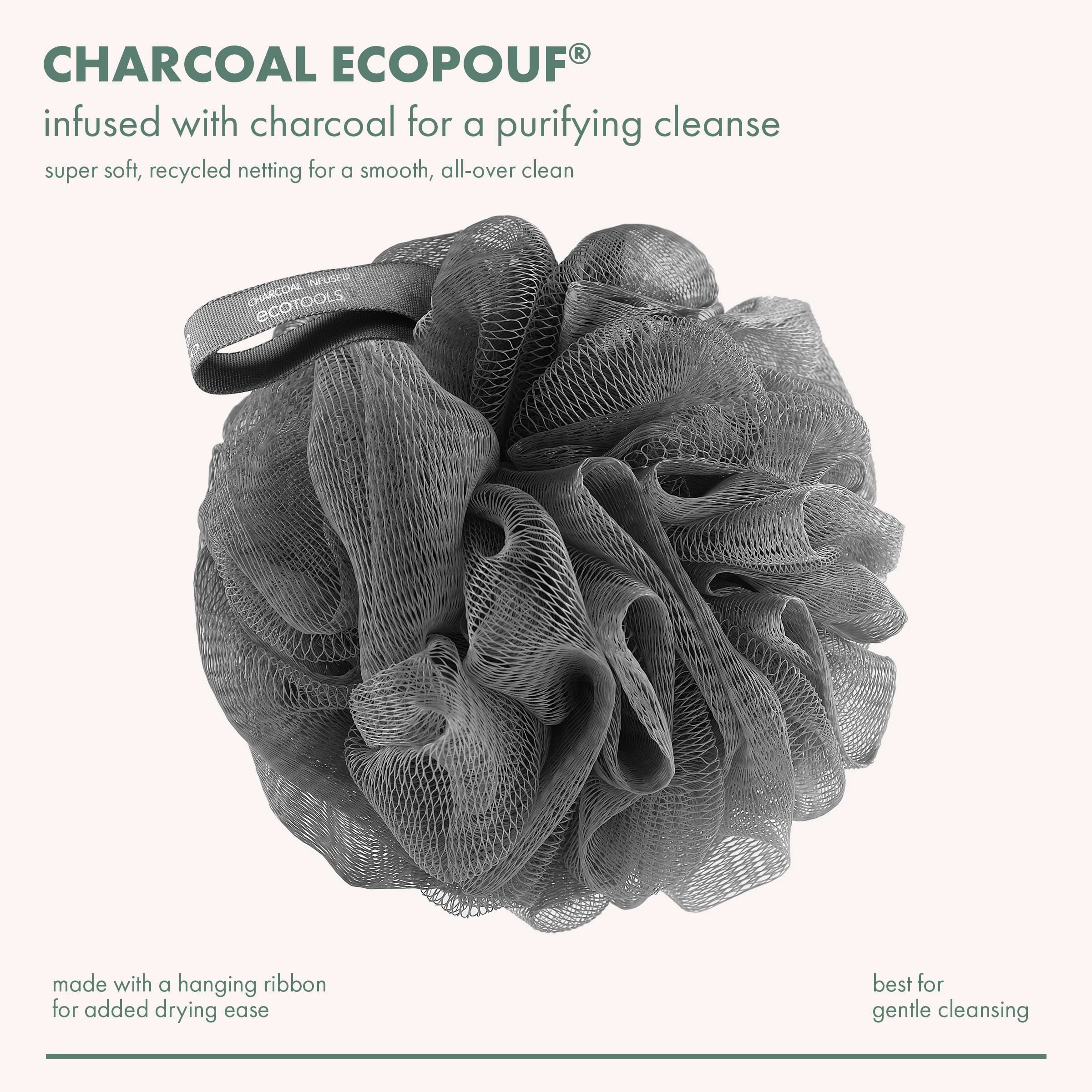 EcoTools Charcoal Bath Sponge Loofah for Body Cleansing and Exfoliating, 1 Count