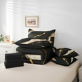 thumbnail image 4 of YST Ensemble de Literie Aquarelle 7 Pcs Marbre Noir Lit en Sac, Grand, 4 of 4