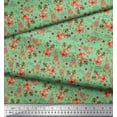 thumbnail image 3 of Soimoi Green Heavy Satin Fabric Christmas Theme Party Printed Craft Fabric by the Yard 54 Inch Wide, 3 of 3