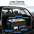 thumbnail image 3 of MAXVINI 92L Large Capacity Car Trunk Organizer, Foldable Oxford Auto Storage Box with Reflective Safety Strips, Multi Pocket Vehicle Cargo Storage Bin for Car SUV Truck, 3 of 8