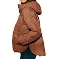thumbnail image 4 of Women's Gradient Color Puffer Coat, Oversized Hooded Zip Up Jacket, Lightweight Quilted Winter Coat, Long Sleeve Round Hem Jacket, Warm Padded Outerwear, Casual Winter Jacket Coffee S, 4 of 9