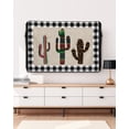 thumbnail image 3 of Outdoor TV Cover 60 to 65 Inch Weatherproof, Tropical Cactus Waterproof TV Screen Protector for Outside Decor with Zipper and Pocket 58"L x 37"H , Black Buffalo Check Plaid, 3 of 7