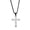 Black & Silver, variant on Men's Black & Silver Cross Necklace in Stainless Steel - Hypoallergenic Necklace for Men - Fine Religious Jewelry for Him - Unique Necklace for Baptism, Communion & Confirmation