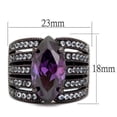 thumbnail image 2 of Womens Coffee Brown Ring Anillo Cafe Para Mujer Stainless Steel with AAA Grade CZ in Amethyst Vasto, 2 of 4