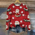 thumbnail image 5 of Bzhegqhd Women's T-shirts Christmas Print Sweatshirts Long Sleeve Round Neck Pullover Top No Hood Loose Fit Casual Fashion Blouse Plush Soft Fleece Fall Winter Tee, 5 of 9