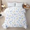 thumbnail image 2 of Erosebridal Blue Bow Flower Twin Quilt Set for Girls, Groovy Tulip Twin Coverlet Set, 2 Pieces, 2 of 7