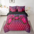 thumbnail image 2 of Erosebridal Gamer Gaming Video Game Bedding Sets Queen Size, Gamepad Print Bed Set, Red, Reversible 7pcs, 2 of 5