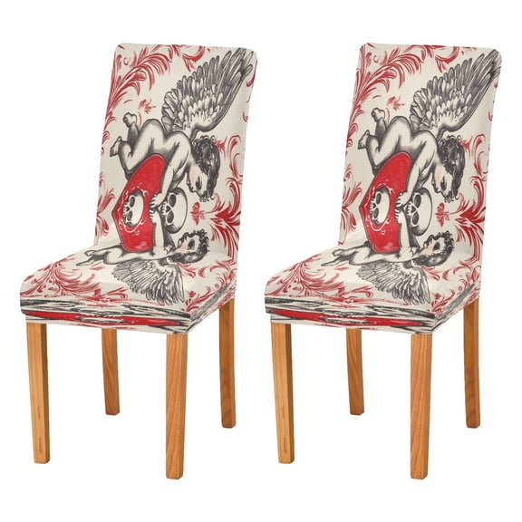 BZSMCE Chairs Slipcovers Dining Chair Covers Oil Pattern Of Angel Creative Pattern