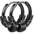 thumbnail image 2 of Pendientes de botón con diseño de dragón y personalidad dominante, pendientes de círculo retro, pendientes de botón con personalidad moderna, 2 of 6