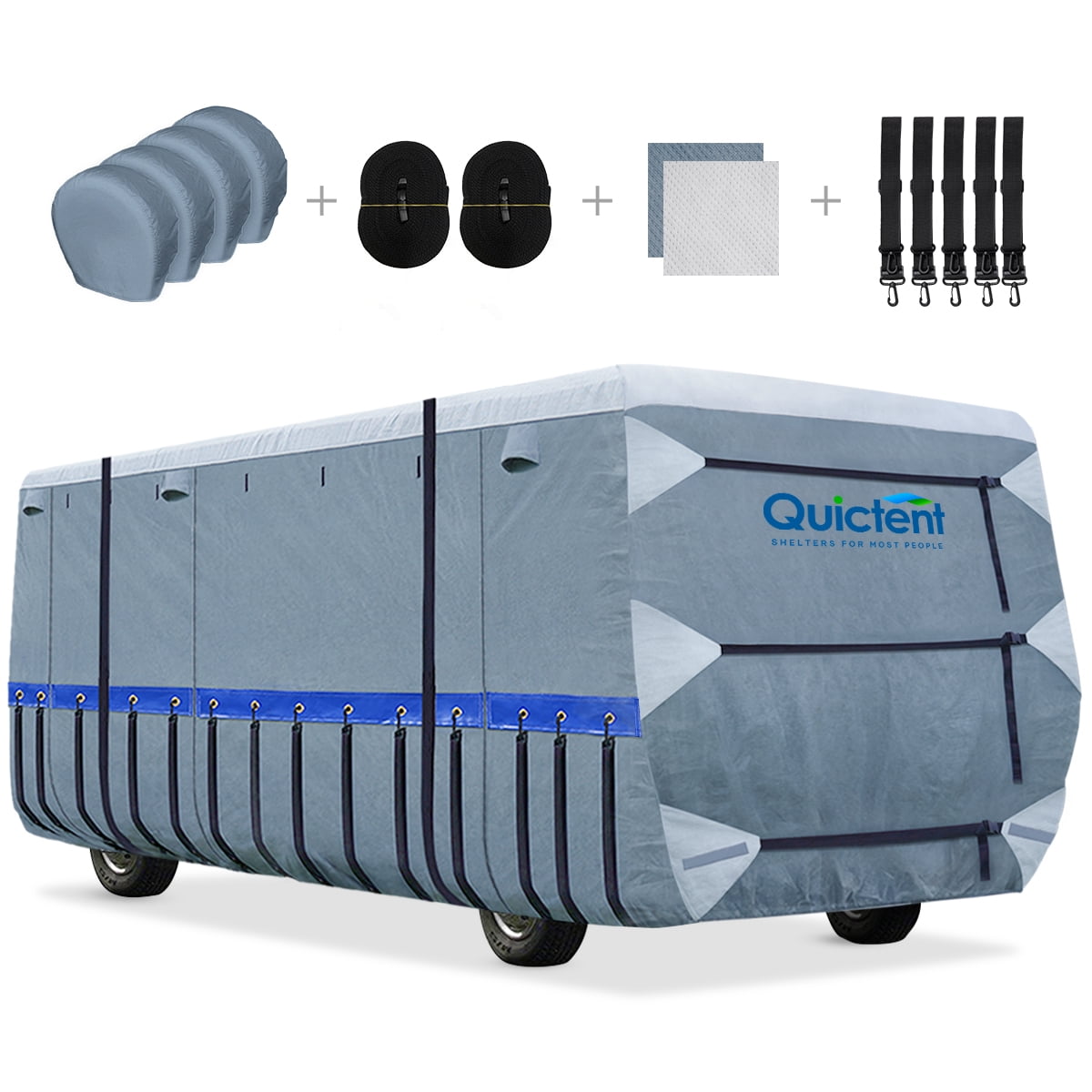Quictent Upgraded Class A RV Cover, ExtraThick 6ply Camper Cover