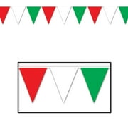 Beistle 17" x 30' Outdoor Pennant Banner Red/White/Green 2/Pack 50702-RWG