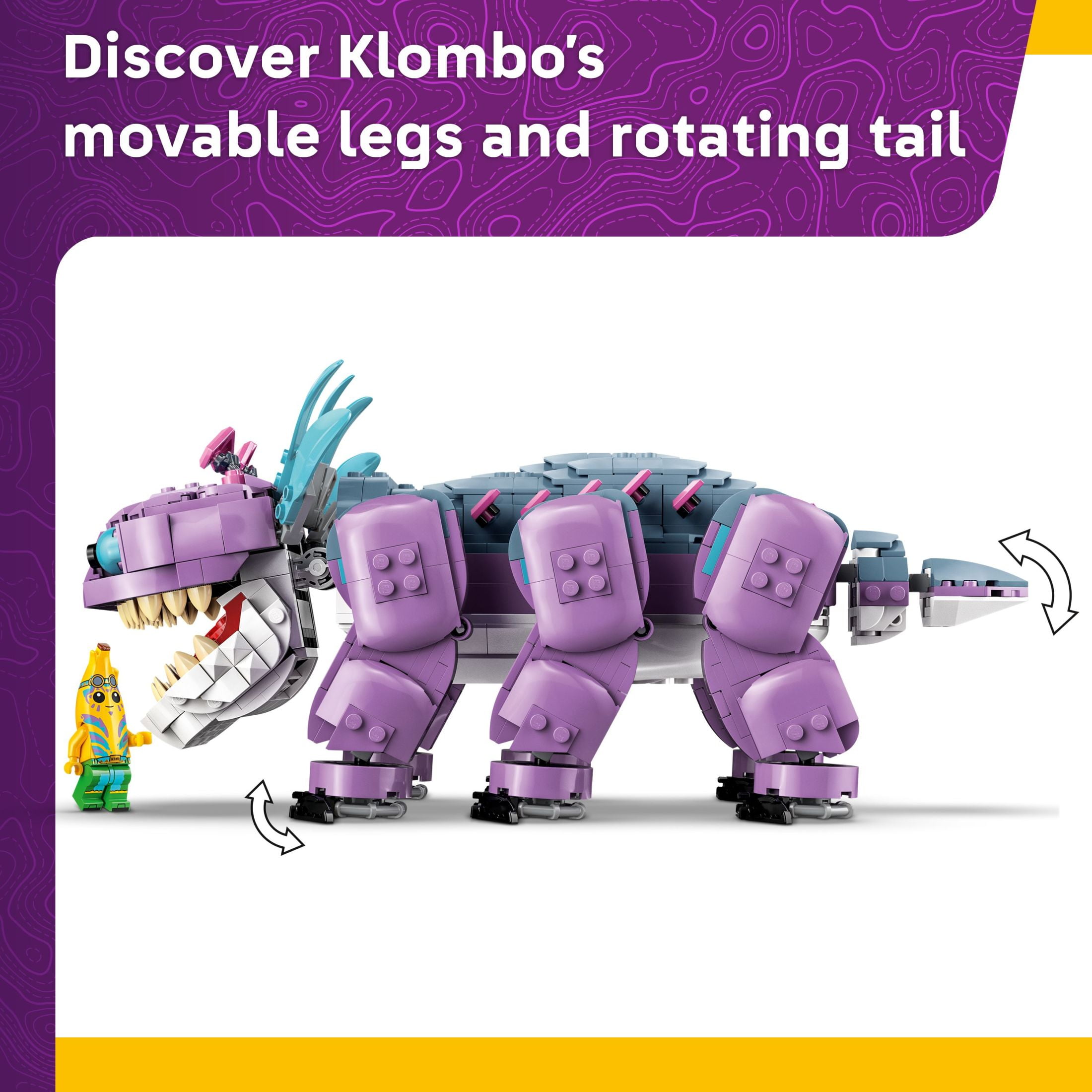 LEGO Fortnite Klombo Kids Toy - Fortnite Action Figure with Peely and Oro Minifigures - Pretend Play and Building Toy for Girls and Boys 10+ - Gift Idea for Birthdays and Gaming Fans - 77077