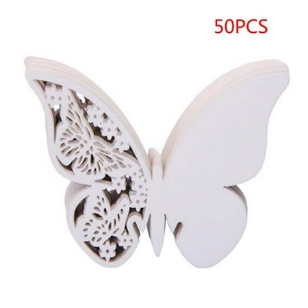 

Shiusina Wedding Supplies Paper Butterfly Wine Cup Card White