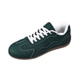 thumbnail image 6 of QWKLEAJ Women’s Low Top Lace Up Retro Sneakers, Soft Suede Round Toe Gum Sole Casual Dress Shoes for Women Daily Walking Street Fashion Trainers Pink 9, 6 of 6