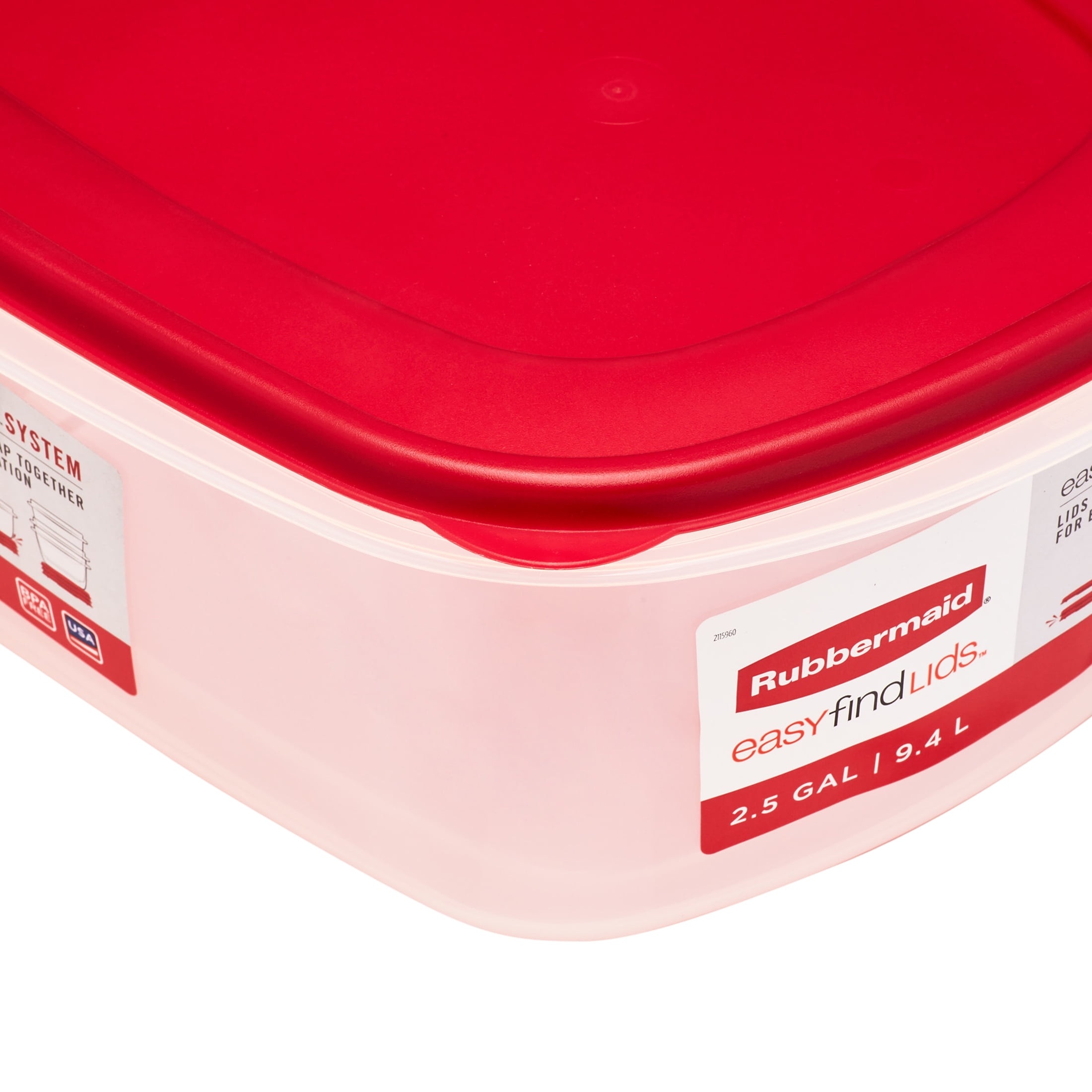 Rubbermaid Easy Find Lids 2.5 Gal. Clear Rectangle Food Storage Container -  Parker's Building Supply