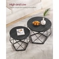 thumbnail image 4 of Juego de mesa de café VASAGLE Small Round con marco de acero (2 unidades), 4 of 8