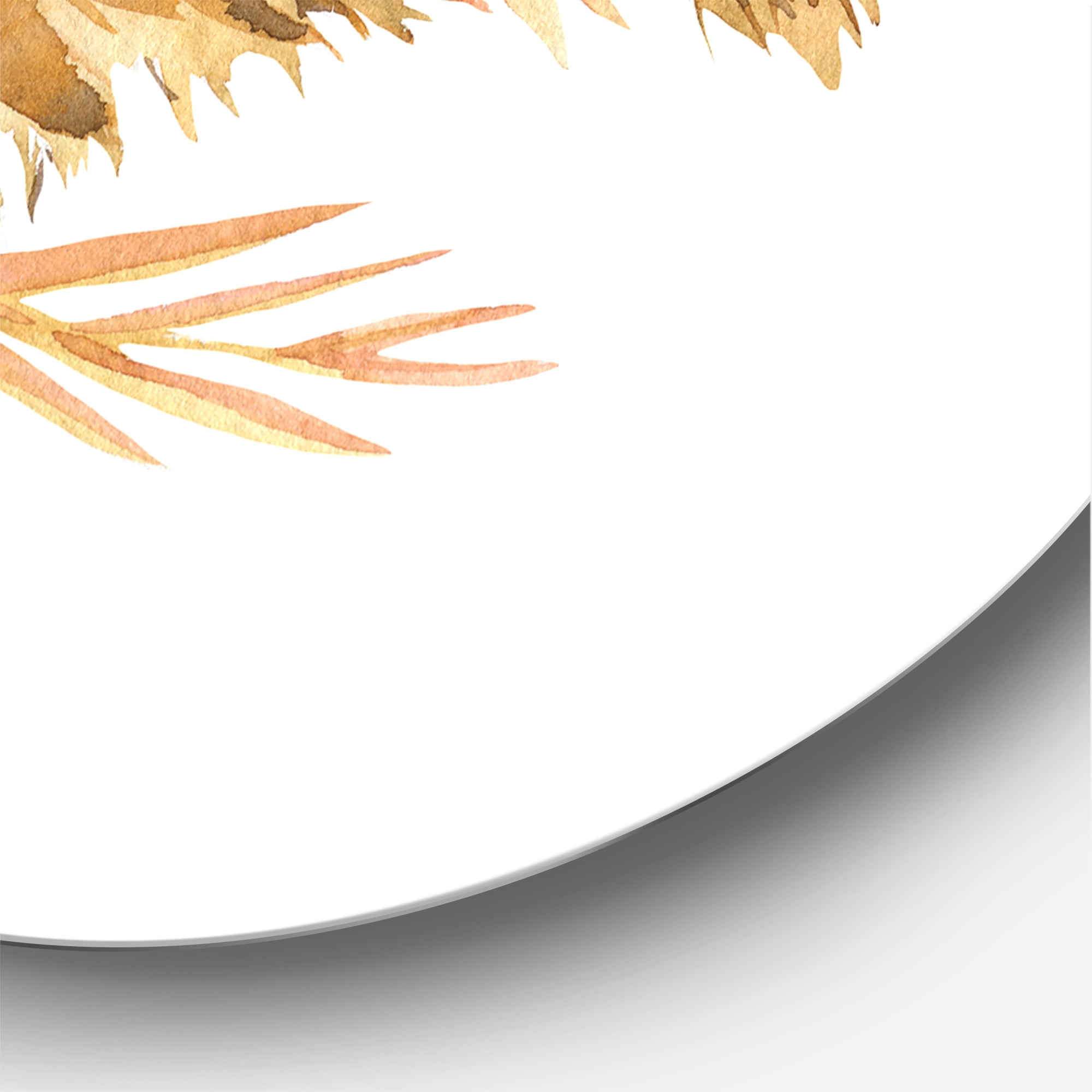 Designart 'Autumn Flowers and Robin Bird' Traditional Circle Metal Wall Art 29x29 - Disc of 29
