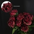 thumbnail image 3 of Burgundy Roses Artificial Flowers Roses Flowers Heads Dried Silk Flowers Burgundy Flowers Artificial for Decorations with Single Stems for Floral Arrangements Wedding Flowers (Burgundy), 3 of 5