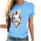 thumbnail image 4 of Tops de Cuello Alto para las Mujeres Amante Impreso Camiseta Cuello Redondo Manga Corta, Poliéster Spandex, 4 of 6