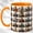 Orange, variant on Dapper Skeleton Coffee Mug, Gothic Pattern Mug, Ceramic 11 oz