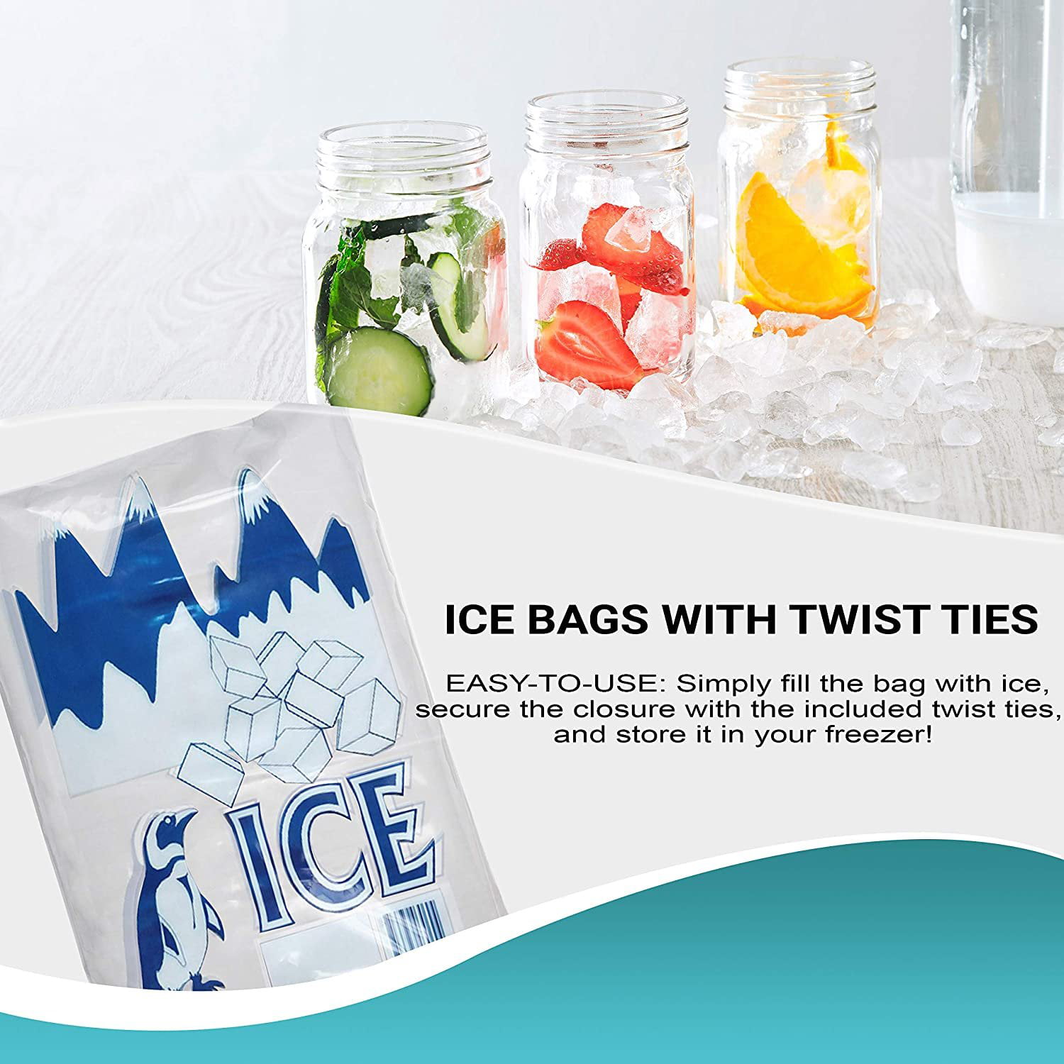 Buy Wholesale China Wholesale Portable Ice Bag Twist Tie Enclosure Ice Cube  Bag & Ice Bags at USD 0.042